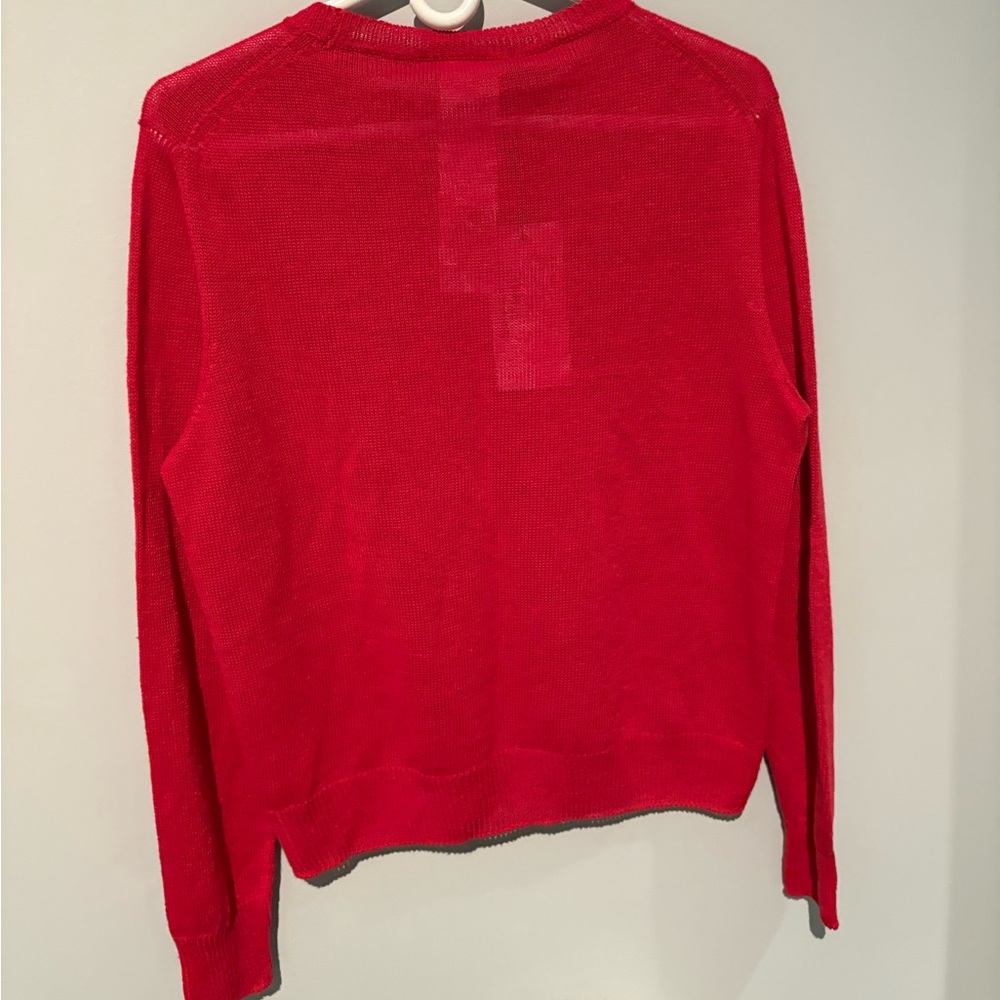 MaxMara Weekend Red Crew Neck Sweater linen - Picture 9 of 9